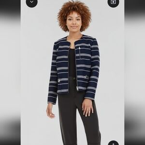 Boss Navy and White  Striped Women's Blazer